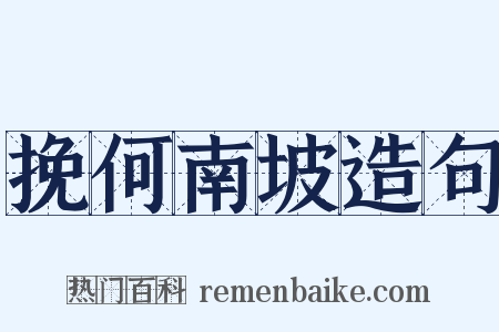 挽何南坡造句是什么意思的图片